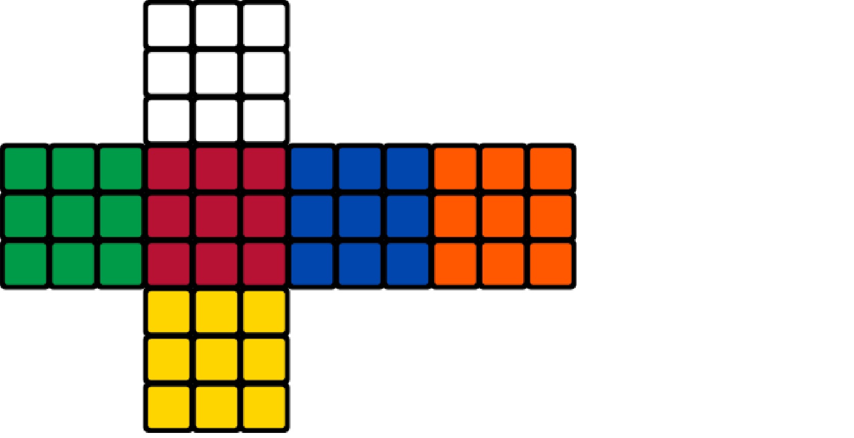 Кубик-Рубика 3х3 цвета сторон